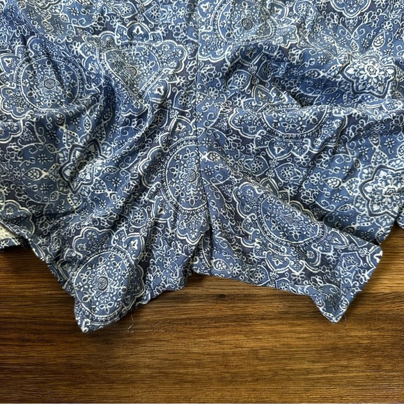 Torrid Challis Off The Shoulder Romper Size 2 2X 18-20 Blue Medallion Stretch - Picture 3 of 11